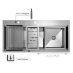 سینک ظرفشویی استیل کن مدل cn104 توکار - Image 5