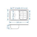 سینک ظرفشویی استیل توکار یک لگنه نگین الماس مدل SA41 - Image 4