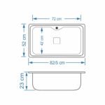 سینک ظرفشویی استیل توکار یک لگنه نگین الماس مدل SA54 - Image 5