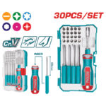 پیچ گوشتی و سر پیچ گوشتی توتال مدل TACSD30306 مجموعه 30 عددی - Image 2