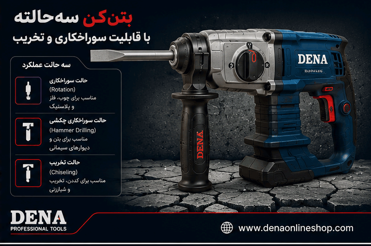 بتنکن سهحالته با قابلیت سوراخکاری و تخریب